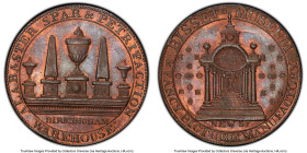 Warwickshire. Bisset's copper 1/2 Penny Token ND (c. 1790) MS64 Red and Brown PCGS, D&H-120. ALABASTER SPAR & PETRIFACTION WAREHOUSE Vases and obelisk...