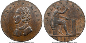 Warwickshire. County "Shakespeare" 1/2 Penny Token 1792 AU55 Brown NGC, D&H-49. Edge: Payable In Anglesey. HID09801242017 © 2023 Heritage Auctions | A...