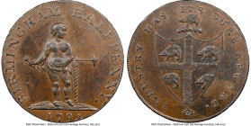 Warwickshire. Birmingham copper 1/2 Penny Token 1793 MS63 Brown NGC, D&H-50. Edge: CURRENT EVERY WHERE HID09801242017 © 2023 Heritage Auctions | All R...