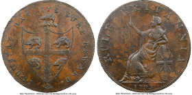 Warwickshire. Birmingham copper 1/2 Penny Token 1795 AU58 Brown NGC, D&H-58. Edge: PAYABLE IN LONDON. HID09801242017 © 2023 Heritage Auctions | All Ri...
