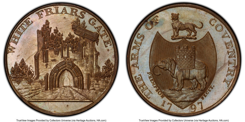 Warwickshire. Kempson’s bronzed Proof 1/2 Penny Token 1797 PR65 PCGS, D&H-280. W...