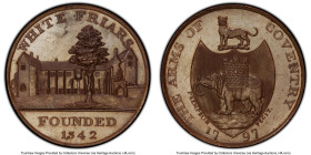 Warwickshire. Kempson’s bronzed Proof 1/2 Penny Token 1797 PR64 PCGS, D&H-267a. WHITE FRIARS View of Friary; in exergue FOUNDED / 1342 // THE ARMS OF ...