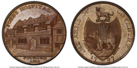 Warwickshire. Kempson's bronzed Proof 1/2 Penny Token 1797 PR64 PCGS, D&H-293a. FORDS HOSPITAL View of Hospital; in exergue FOUNDED / 1529 // THE ARMS...