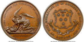 "Time Discovers the Treasures of Antiquity" bronze Token 1834 MS64 Brown NGC, M-8407. By Taylor. William Till. A merchant medal/token for a London Med...