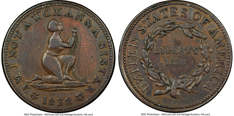 "Am I Not a Woman & a Sister" Token 1838 VF Details (Cleaned) NGC, HT-81. HID098...