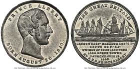 Victoria white metal "S.S. Great Britain" Medal 1843 MS62 NGC, BHM-2120. 24mm. Unsigned. PRINCE ALBERT BORN AUGUST 26 1819 Bare bust of Prince Albert ...