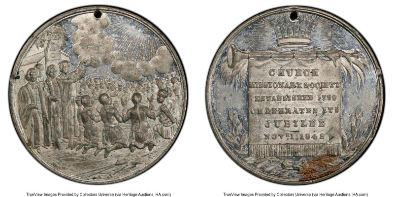 Victoria white metal Specimen "Church Missionary Society - Golden Jubilee" Medal...