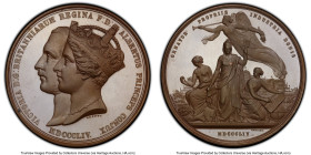Victoria bronzed Specimen "Crystal Palace in Sydenham" Medal 1854 SP64 PCGS, BHM-2545, Eimer-1485. 64mm. By G.G. Adams. VICTORIA D G BRITANNIARUM REGI...
