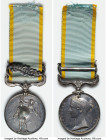 Victoria silver "Crimean War" Medal 1854 VF (polished, tooled), 112mm (length; including ribbon). 39.31gm. Named (edge inscription). Bar with one clas...