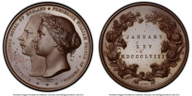 Victoria bronzed Specimen "Royal Marriage - Frederick & Victoria" Medal 1858 SP63 PCGS, Eimer-1517. 61mm. By L.C. Wyon. Issued by Hunt & Roskell Jewel...