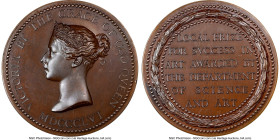 Victoria bronze "Department of Science & Art - Queen's Medal" Medal 1860 MS65 Brown NGC, Eimer-1511. 55mm. By William Wyon. Awarded to Johanna Kinkel....