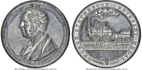 Victoria white metal "George Stephenson Birth Centenary" Medal 1881 MS62 NGC, BHM-3096, Eimer-1681. 40mm. By T.P. Chapman. GEORGE STEPHENSON BORN JUNE...