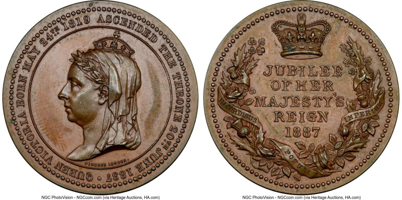 Victoria bronze "Golden Jubilee" Medal 1887 MS64 Brown NGC, BHM-3276. HID0980124...