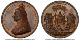Victoria bronzed Specimen "Golden Jubilee" Medal 1887 SP62 PCGS, BHM-3219, Eimer-1733b. 77mm. By J. E. Boehm and F. Leighton. VICTORIA REGINA ET IMPER...
