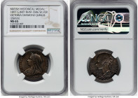 Victoria silver Matte Specimen "Diamond Jubilee" Medal 1897 MS65 NGC, Eimer-1817b, BHM-3506. 26mm. By G. W. de Saulles. VICTORIA ANNVM REGNI SEXAGESIM...