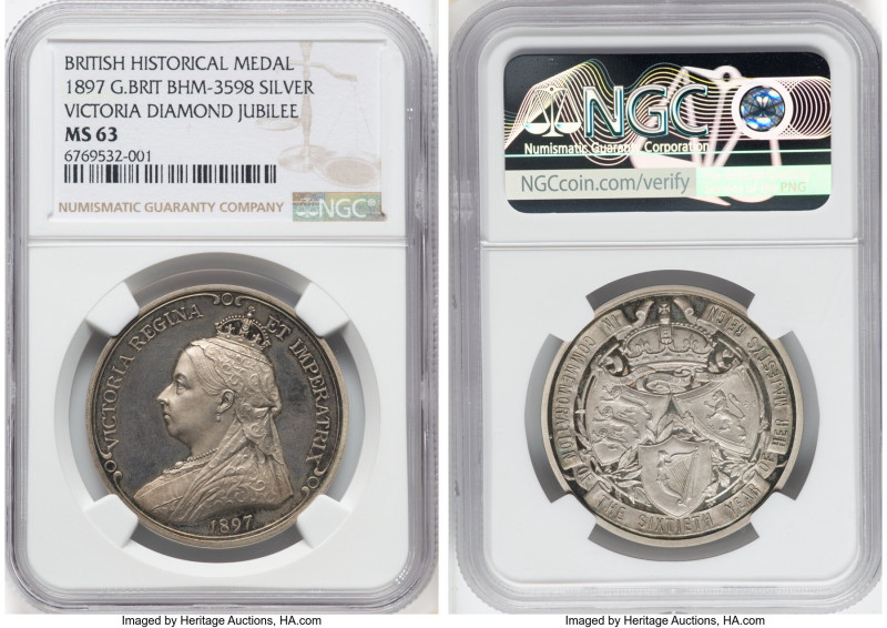 Victoria silver "Victoria Diamond Jubilee" Medal 1897 MS63 NGC, cf. BHM-3598 (si...