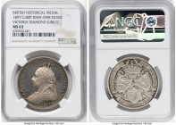 Victoria silver "Victoria Diamond Jubilee" Medal 1897 MS63 NGC, cf. BHM-3598 (silver unlisted). 37mm. By W. Wyon. VICTORIA REGINA ET IMPERATRIX 1897 V...