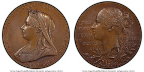 Victoria bronzed Specimen "Diamond Jubilee" Medal 1897 SP62 PCGS, BHM-3506, Eimer-1817a. 55mm. By G. W. de Saulles. VICTORIA ANNVM REGNI SEXAGESIMVM F...