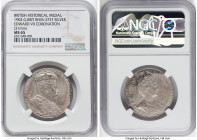 Edward VII silver "Coronation" Medal 1902 MS65 NGC, Eimer-1871b, BHM-3737. 31mm. By G. W. de Saulles. EDWARD VII CROWNED 9 AUGUST 1902 Crowned bust of...