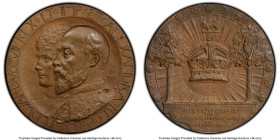 Edward VII bronze Matte Specimen "Coronation" Medal 1902 SP65 PCGS, Eimer-1872c. 35mm. By G. Frampton. EDWRDVS VII REX ET IMP ET ALEXANDRA REG 1902 Co...
