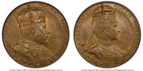 Edward VII bronze Specimen "Coronation" Medal 1902 SP65 PCGS, Eimer-1871a, BHM-3737. 55mm. By G. W. de Saulles. EDWARD VII CROWNED 9 AUGUST 1902 Crown...