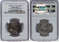 Edward VII silver "Coronation" Medal 1902-Dated MS62 NGC, Eimer-1871b, BHM-3737. 31mm. By G. W. de Saulles. EDWARD VII CROWNED 9 AUGUST 1902 Crowned b...
