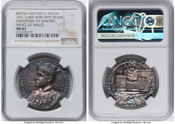George V silver "Investiture of Edward Prince of Wales" Medal 1911 MS67 NGC, BHM-4079. 34mm. By John Goscombe. Tied for the finest position at NGC. Ac...