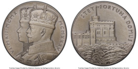 George V silver Matte Specimen "Silver Jubilee" Medal 1935 SP64 PCGS, Eimer-2029a. 56mm. By P. Metcalfe. Accompanied by original case of issue. HID098...