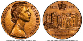 Elizabeth II Specimen Medal 1953 SP63 PCGS, Eimer-2087b. 50mm. By H. Dropsy. Accompanied by original case of issue. HID09801242017 © 2023 Heritage Auc...