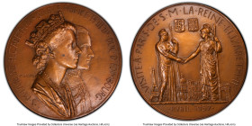 Elizabeth II Specimen "Royal Visit to Paris" Medal 1957 SP64 PCGS, Eimer-2098. 70mm. By H. Dropsy. Accompanied by original case of issue. HID098012420...