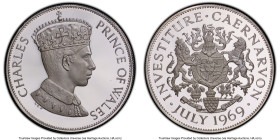 "Charles, Prince of Wales Investiture at Caernarfon" silver Specimen Medal 1969 SP68 PCGS, Mintage: 5,000. 38mm. By John Pinches. Accompanied by COA #...