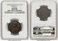 Dublin. Hall's copper 1/2 Penny Token 1795 MS64 Brown NGC, D&H-313 (RR). Plain edge. HID09801242017 © 2023 Heritage Auctions | All Rights Reserved