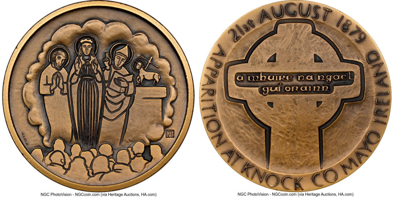 "Knock Co. Mayo Apparition" bronze Medal ND MS67 Brown NGC, 50mm. By J. Balme. H...