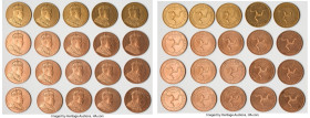 British Dependency. Edward VII 50-Piece Lot of Uncertified Fantasy 4 Shillings 1901-Dated UNC, Includes (25) Copper issues (KM-X13b) and (25) Goldine ...