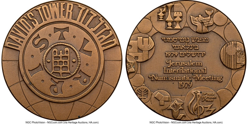 Republic bronze "Jerusalem International Numismatic Meeting" 1979 MS68 Brown NGC...