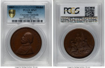 "Giuseppe Garibaldi" bronzed Specimen Medal 1807-Dated SP65 PCGS. 38mm. By Drentwett of Augsburg. GIUSEPPE GARIBALDI NATO A NIZZA 1807 Draped bust lef...