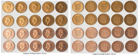 British Dependency. George VI 60-Piece Lot of Uncertified Fantasy 4 Shillings 1937-Dated UNC, Includes (30) Copper and (30) Goldine issues (cf. KM-XM6...