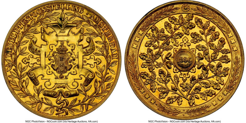 gilt bronze "Amsterdam World Expo" Medal 1895-Dated MS64 NGC, 41mm. By Begeer. H...