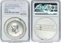 "Knights of Rizal" silvered-bronze Medal 1951 MS62 NGC, Honeycutt-1026. 45mm. HID09801242017 © 2023 Heritage Auctions | All Rights Reserved