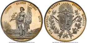 Confederation silver Prooflike "Geneva Shooting Festival'' Medal 1851 MS62 PL NGC, Richter-572b. 38mm. By Dorcière. GENEVE CANTON SUISSE 1815 Helvetia...