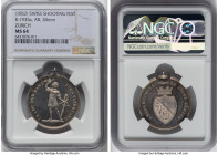 Confederation silver "Zurich Shooting Festival" Medal ND (1852) MS64 NGC, Richter-1935a, 30mm. Unsigned. ÜB AUG UND HAND FÜRS VATERLAND Boy standing, ...