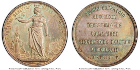 Confederation silver Specimen "Neuchatel Water Supply" Medal 1867 SP64 PCGS, SM-71. By F. Landry. A large and elegant silver Swiss specimen featuring ...