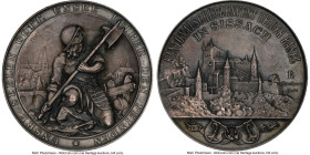 Confederation silver "Basel-Sissach Shooting Festival" Medal 1897 MS65 NGC, Richter-124a. 45mm. By F. Homberg. UNSRE SEELEN GOTT UNSRE LEIBER DEN FEIN...