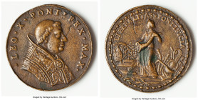 Leo X (1513-1521) bronze Medal ND XF (reverse environmental damage), CNORPI-237, Patrignani-1951. 38mm. 21.46gm. From the Meduno Collection HID0980124...