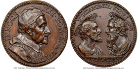 Innocent XII bronze "Apostles Peter & Paul" Medal Anno VII (1698) MS63 Brown NGC, Wurzb-3870. HID09801242017 © 2023 Heritage Auctions | All Rights Res...
