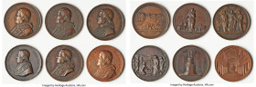Pius IX (1846-1870) 6-Piece Lot of bronze Medals, A useful lot of 19th century Pius IX medals. Sold as is, no returns. From the Meduno Collection HID0...