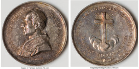 Leo XIII silver Medal 1888 UNC, 30mm. By F. Bianchi. Semi-Prooflike and toned in beautiful iridescent hues. Housed in original case of issue. From the...