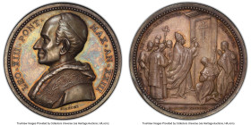 Leo XIII silver Specimen "Holy Door" Medal Anno XXIII 1900 SP63 PCGS, Mazio-846, Rinaldi-94. 44mm. By F. Bianchi. LEO XIII PONT MAX AN XXIII Pope bust...