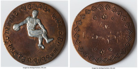 Pair of Athletic-themed Medals, 1) Latvia. bronze "Political Refugee Games" Medal 1948 VF (cleaned). 50mm. 46.19gm 2) American Mint "Track & Field" Me...
