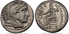 MACEDONIAN KINGDOM. Alexander III the Great (336-323 BC). AR tetradrachm (25mm, 17.18 gm, 6h). NGC Choice XF 5/5 - 5/5. Early posthumous issue of Amph...